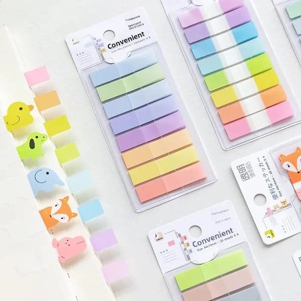 Colorful Indexing Stickers for Students Convenient Self-Adhesive Note Paper Pins Highlighting Important Points Classification 250121BJ