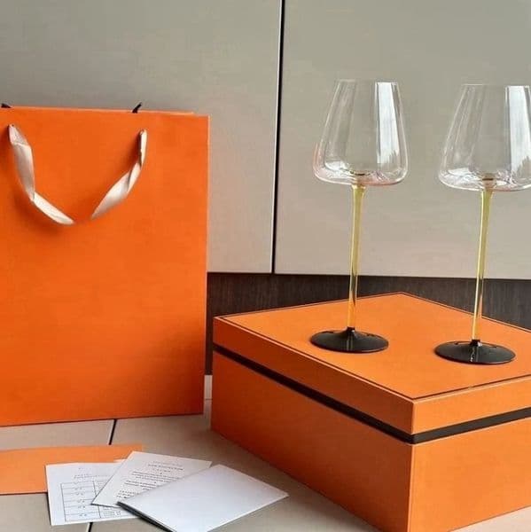 Top Quality Foot Red Set For Home Use Classic Letter High Beauty Crystal Glass Bury Wine Glasses Gift Box