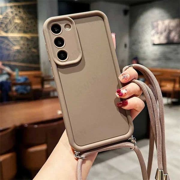 Crossbody Lanyard Phone Case For Galaxy S25 S24 S23 S22 S21 S20 FE Plus Note 20 Ultra Silicone Soft TPU Back Cover Z250122