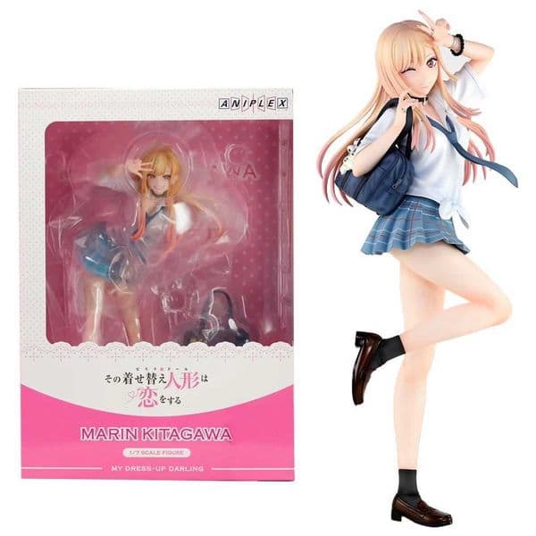 28CM Anime My Darling Kitagawa Marin School Uniform Dress Up Standing Model Toy Gift Action Figure For Kids PVC