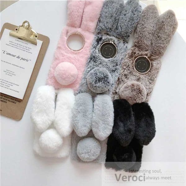 Fluffy Rabbit Phone Case For G22 G32 G42 G52 G62 G72 G82 G31 G41 G51 G71 G30 G50 G60 G10 G20 Plush Fur Bunny Cover Z250122