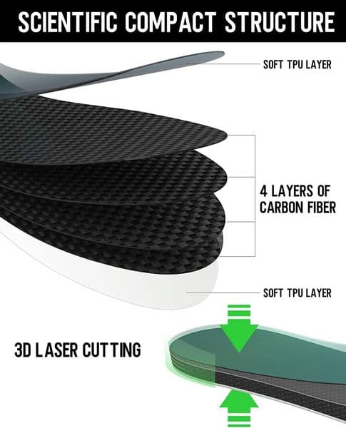 1.0mm Men Carbon Fiber Insole Women Basketball Football Hiking Sports Insole Male Shoe-pad Female Ortic Shoe Sneaker Insoles 250121BJ
