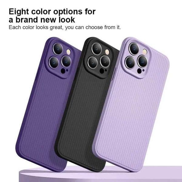 Luxury Matte Corrugated Liquid Silicone Case For iPhone 15 14 13 12 Pro Max Phone Case For iPhone 14 15 Stripe Shockproof Cover Z250122-1