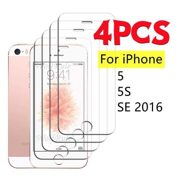 1/2/3/4Pcs For iPhone 5 Glass iPhone 5 5S SE 2016 Tempered Glass 9H Transparent Clear Protective SCREEn Protector iPhone 5 M250120