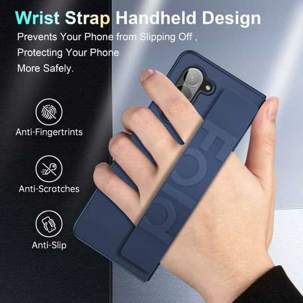 Elastic Wristband Phone Case for Galaxy Z Fold 6 5 4 3 Fold5 Fold6 Wrist Strap Silicone Fall Prevention Soft Cover Z250122