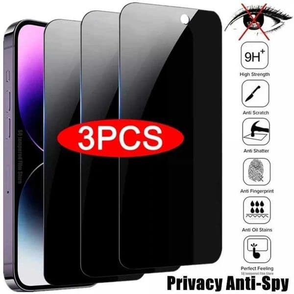 3PCS Privacy Screen Protector For iPhone 14 PRO MAX Anti-Spy Glass For iPhone 13 12 11 15 16 Max XR 7 8 Plus 2022 Tempered Glass M250120