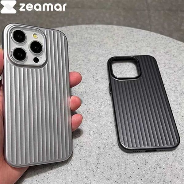 Luxury Stripes Metallic Paint Matte Case For iPhone 16 15 14 Plus 13 Pro Max Shockproof Camera Protection Slim PC Bumper Funda Z250122