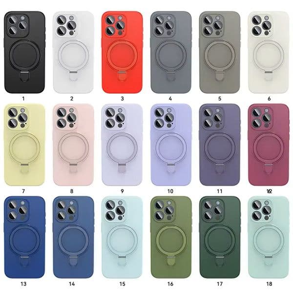 Luxury Liquid Silicone Shockproof Microfiber Lining Case Fold Bracket Stand Magnetic For Magsafe Wireless Charging Cover For iPhone 17 Air 16 15 14 13 12 Pro Max 11