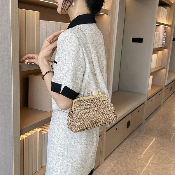 New Free Shipping Designer Bag Summer Er Beach Handbag Homeless Cross Body Fashion Straw Womens Stone Chain Small Bucket Bag