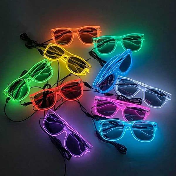 Luminous LED Glasses Single Party Luminous Sunglasses with Neon Fluorescent Decorative Strip Glasses Birthday Props T250122