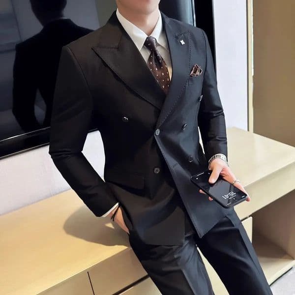 2 Piece Outfit Set Male Business Slim Fit Full Mens Suits and Blazers Casual Korean Ceremony Clothes Pants Gentleman 250122BANJIA