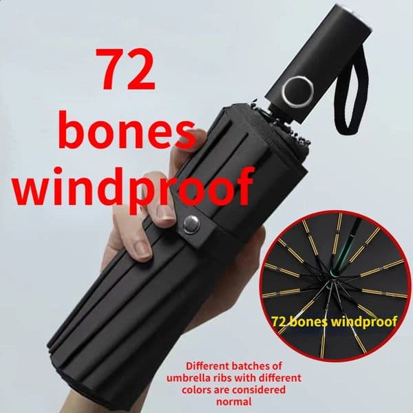 72 Bone Super Strong Windproof Automatic Folding Men Umbrella Reinforced Large Rainproof Sun Protection Umbrellas Women 250107