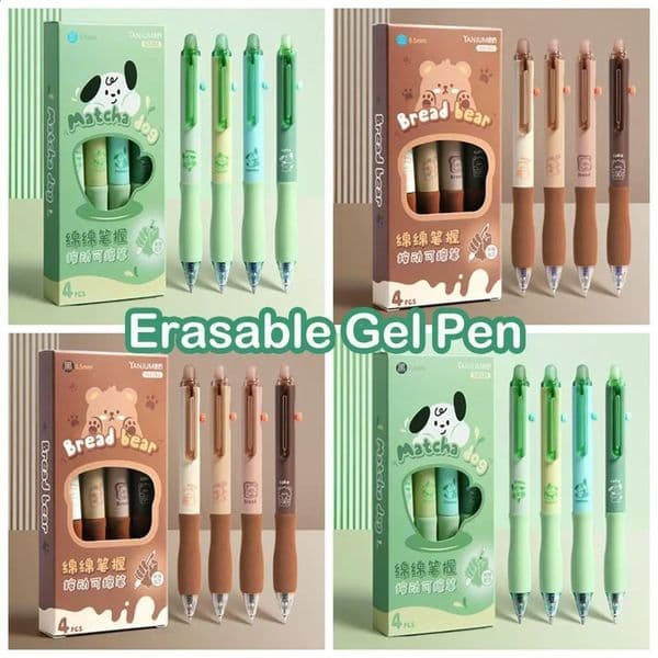 Kawaii Aesthetic Thermal Eraser Pen Cartoon Black Blue Ink Erasable Gel Pen Cute INS 0.5mm Writing Pen Office Supply 250121BJ