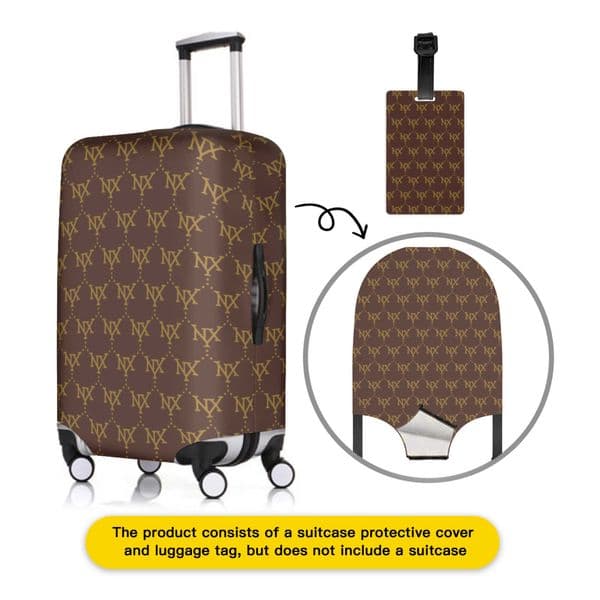 NXYLuggage Cover And Luggage Tag Combination Luggage Tag Printing Custom Letters Leather Luggage Initial Travel Women Men Suitcase