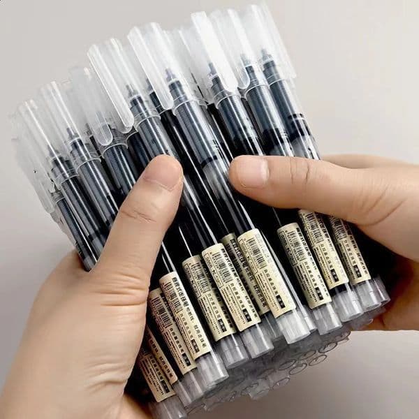 10-Pack of High-Capacity Direct Liquid Rollerball Pens Suitable for Office Work and Study Gel Ink Pens 250121BJ