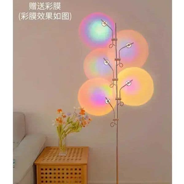 Luxury LED Rainbow Floor Lamp Living Room Sunset Projection EdgeLampsBedroom Atmosphere Standing Light Home Decoration Art X250128