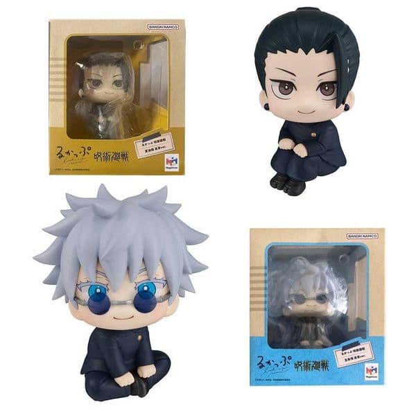 2026 New 10Cm Anime Jujutsu Kaisen Geto Suguru High School Satoru Gojo Look Up Sitting Cute Q Version Model Toy Gift Action Figure Toys