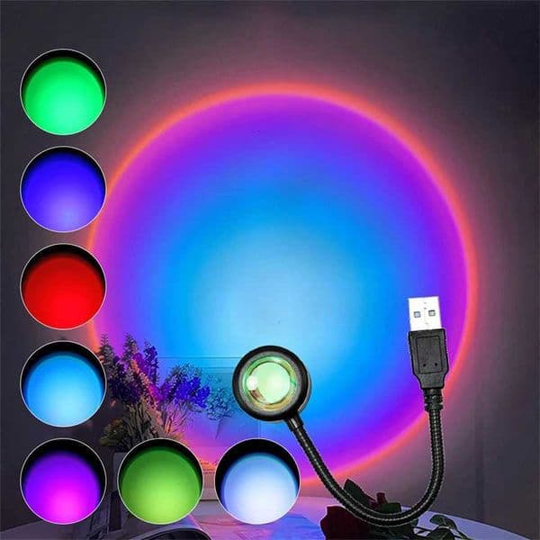USB LED Sunset Lamp Night Light Projector Photography Wall Atmosphere Neon Lights for Party Decoration Bedroom Living Room Decor X250128