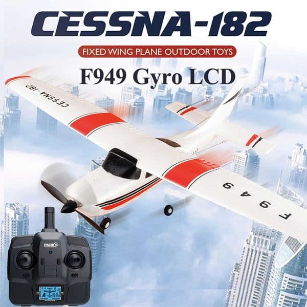 ((C0) WLtoys 2.4G F949 LCD version RC aircraft Cessna 182 3D6G 3Ch fixed wing aircraft outdoor drone RTF with gyroscope and night time X250129