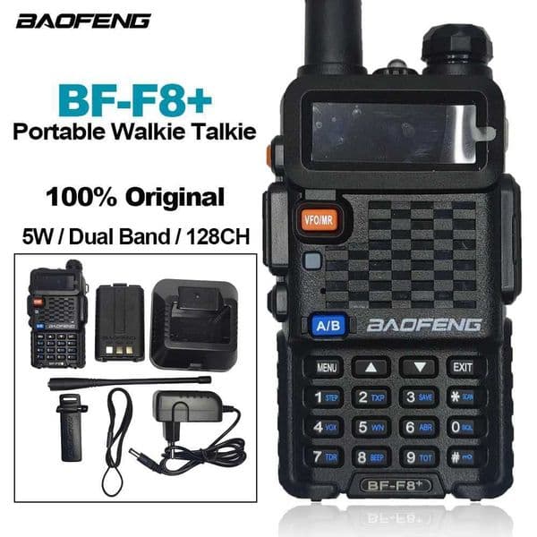 Baofeng walkie talkie BF-F8+portable two-way radio 5W dual band 128CH 1800mAh amateur CB Ham radio UV-5R upgrade F8+ X250129