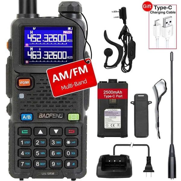 Baofeng UV-5RM Walkie Talkie Long Range Wirless Copy Frequency Two Way Radio Type-C Charger Upgraded UV 5R Full Band Transceiver X250129