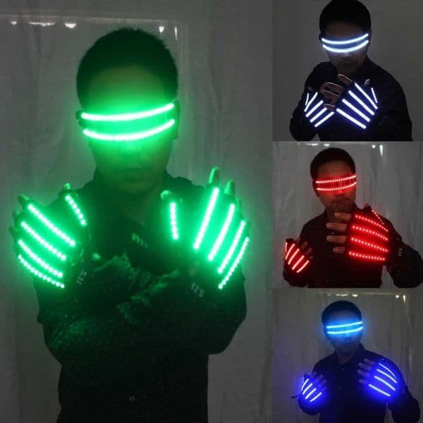 LED luminous gloves Rave Light flashing finger luminous gloves Magic black luminous gloves Party supplies T250122