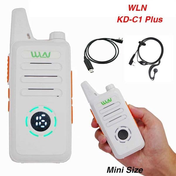 2pcs WLN KD-C1 Plus Mini Handheld Transceiver KD C1 Two Way Radio Ham Communicator Radio Station 16 Channel Mini Walkie Talkie X250129
