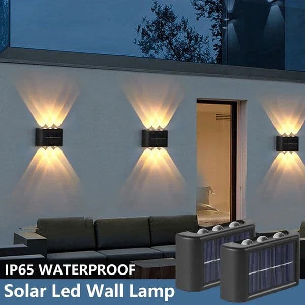 Solar Wall Lamp Outdoor Waterproof Solar Powered Light UP and Down Illuminate Home Garden Yard Decoration Outside Sunlights 250120