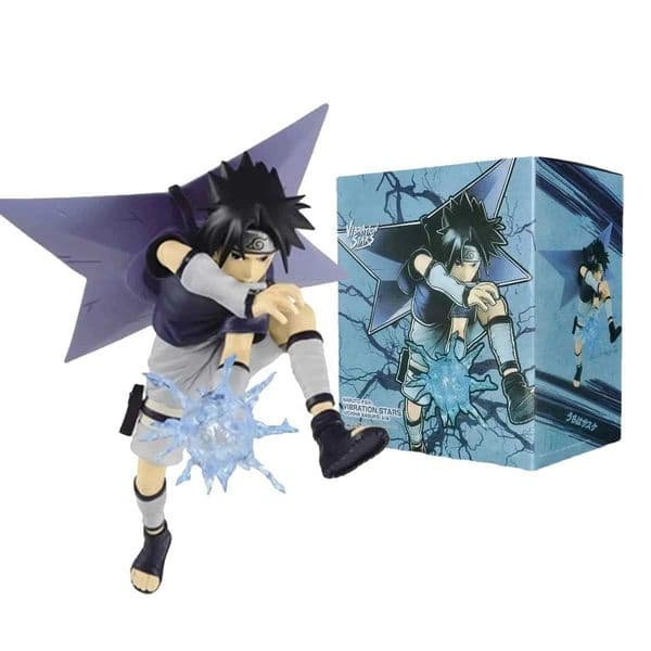 18CM Anime Naruto Shippuden Figure Uchiha Sasuke Fighting Scene Childhood Edition PVC Childrens Toy Model Decoration CollectionR260529