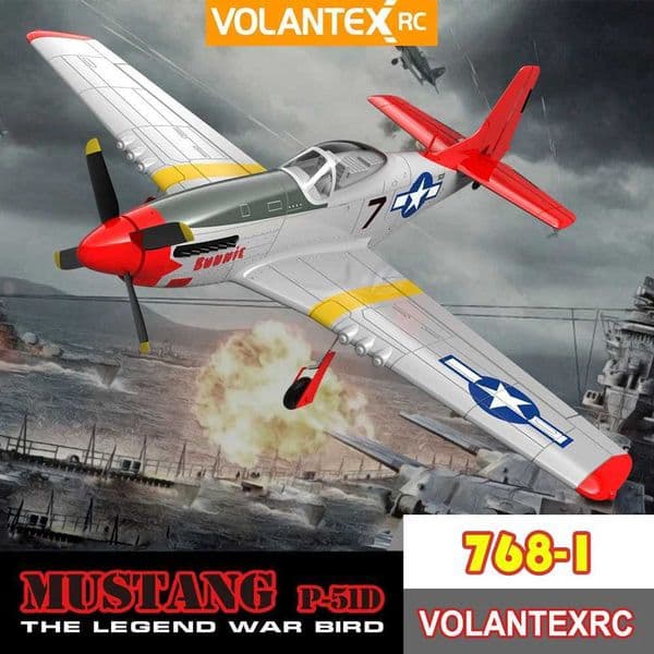 Volantex 768-1 P51D MUSTANG 750mm 75CM Wingspan EPO 2.4GHz 4CH Brushless Airplane with 6-Axis Stabilizer System RC Plane RTF X250129