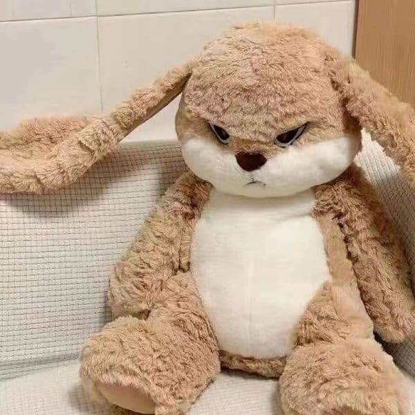 35CM Cute Long Ears Bunny Plush Toy Hair Large Seeping Pillow Rabbit Animal Doll To Give Children Christmas Birthday Gift 250115BJ