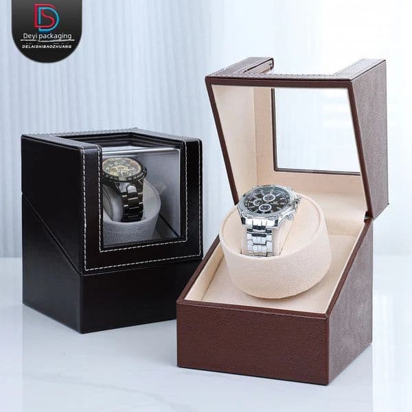 Delas Watch Winder Box Automatic Electric Motor Pu Leather Silent Anti-magnetic Mechanical Watch Shaker 250121