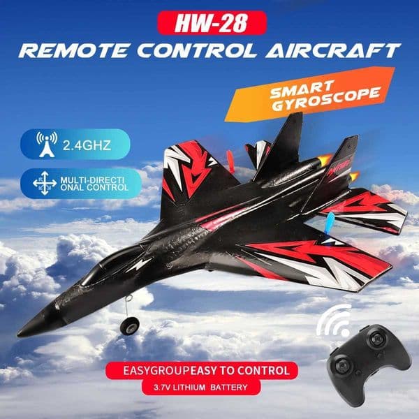 SU35 RC Airplane 2.4G 2CH Remote Control Glider SU27 EPP Foam Plane With LED Light Fixed Wing Electric Aircraft Toys for Child X250129