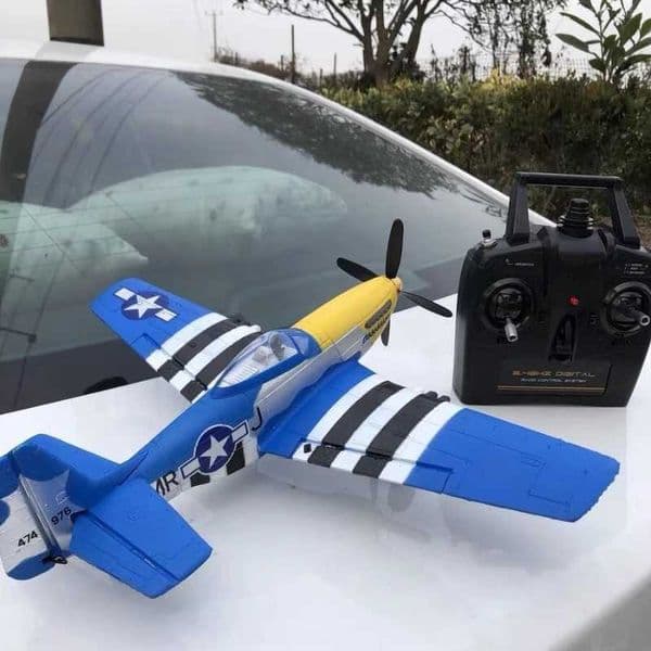 Volantex 761-5v2 blue P-51d Rc four channel remote control aircraft model electric foam Rc aircraft childrens surprise gift X250129