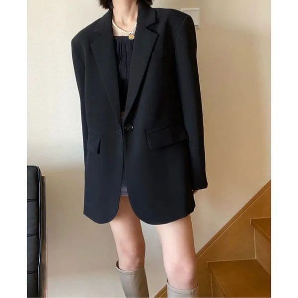 Oversize y Black Blazer Women Spring Autumn Coat Highend Loose Casual Long Sleeve n Suits Chic Mujer 250120