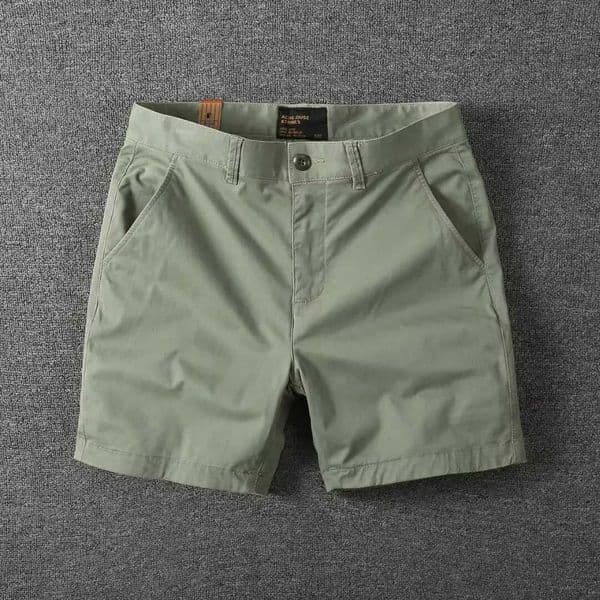 Mens casual cotton shorts summer solid color slim fit loose fit one-third long pants European and American workwear W250117