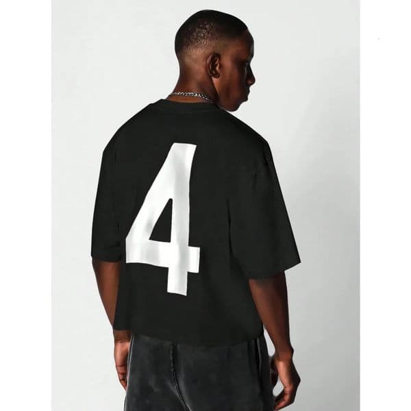 Tee 4 Graffiti Graphic Printed Tshirt for Men and Women Oversized Short Sleeved Cotton T Shirt Rock American Loose Clothing 250122BANJIA