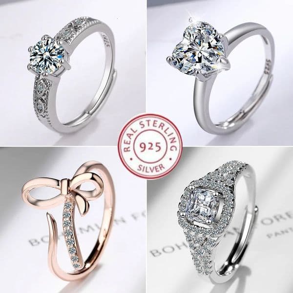 2026 New 925 Sterling Silver Ring Sparkly Zircon Adjustable Simplicity Fashion Exquisite Women Jewelry Accessories Wedding Party Gift 250121 Designer