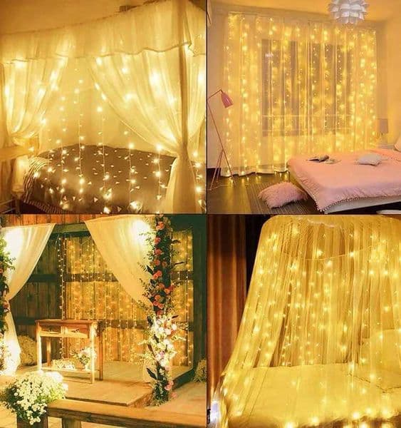 Curtain Light for Party/Wedding/Festival/Christmas Window Blinking String Light for Bedroom/Living Room USB Plug with 8 Modes X250801