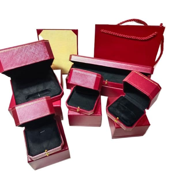 engagement ring box case red classic designer wedding jewelry necklace rings bangle cuff bracelet earrings boxes cases with paper bag gift box