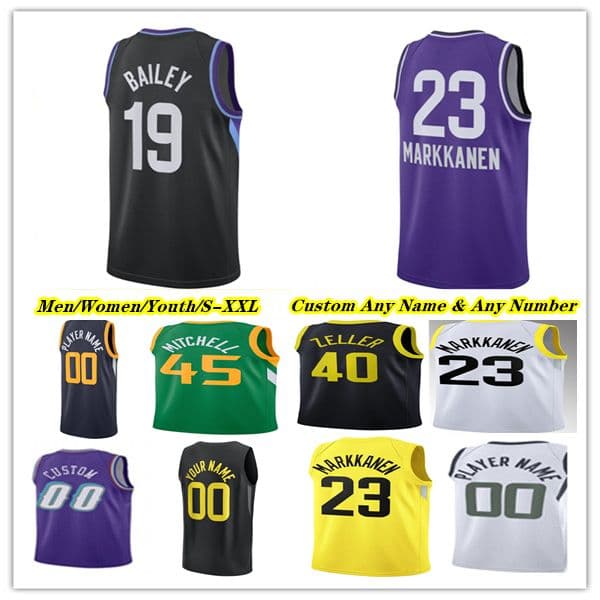 Printed Basketball Jersey Lauri Markkanen Clarkson Collin Sexton Keyonte George Ace Bailey Walker Kessler Brice Sensabaugh Walter Clayton Jr Karl Malone Stockton