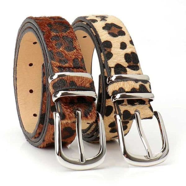 Leopard Print Design Womens Belt Fashion Casual Clothing Jeans Accessories Y2k Girdle Goth Retro Silver Pin Buckle Waistband XJ250801