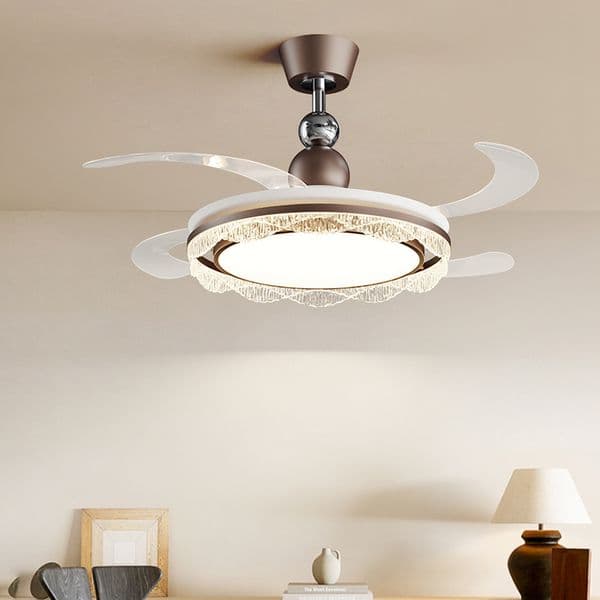Ceiling Fans Restaurant lights Elegant Chandelier Style Ceiling Fixtures Ideal for Cafe Decor Semi-hoist