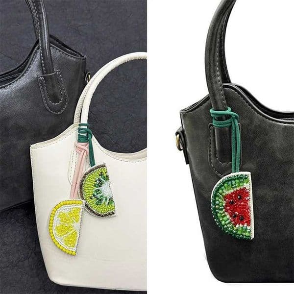Fashion Handmade Fruit Style Beaded Hanging Rope Patches Crystal Bag Lanyard Portable Pendant DIY Mobile Phone Keychain Z250801