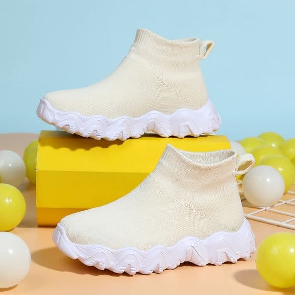 Spring and autumn new women's fashion solid color high-top soft-soled anti-slip lazy shoes, flying weave versatile casual shoes Free shipping