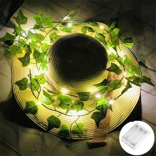 2/5/10M Green Leaf String Light Artificial Vine Fairy Lights Battery Powered Christmas Tree Garland Light for Wedding Home Decor X250801