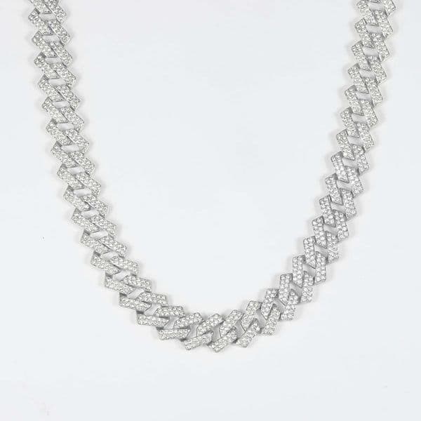 Trendy Cuban Chain Men's Hip-Hop Style Alloy Full Dia Fashion Necklace