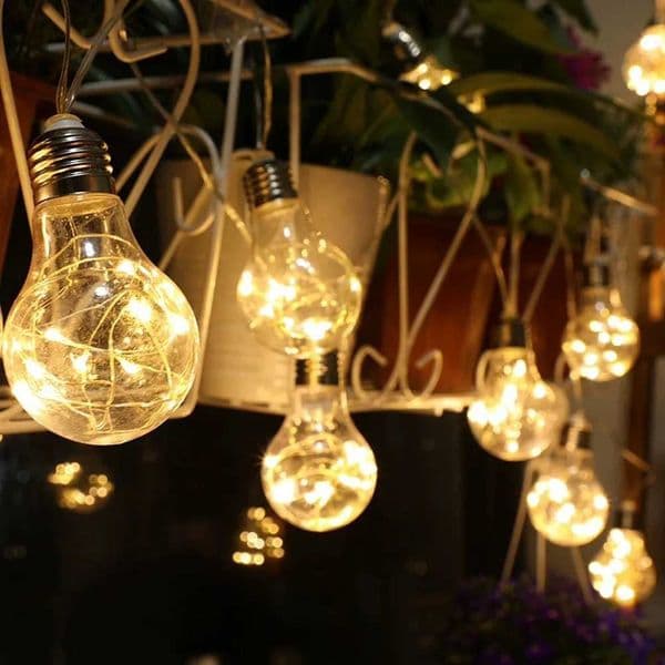 4M 10 Bulbs LED Fairy Lights Bulb Battery Power Garland Bulb Light String Christmas Wedding Party Bedroom Living Garden Decor X250801