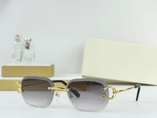 Sunglasses For Men Women Summer 0733 Popular Designer Stylish Outdoor Catwalk Leisure Style Anti-Ultraviolet UV400 Plate Square Frameless Glasses Random Box