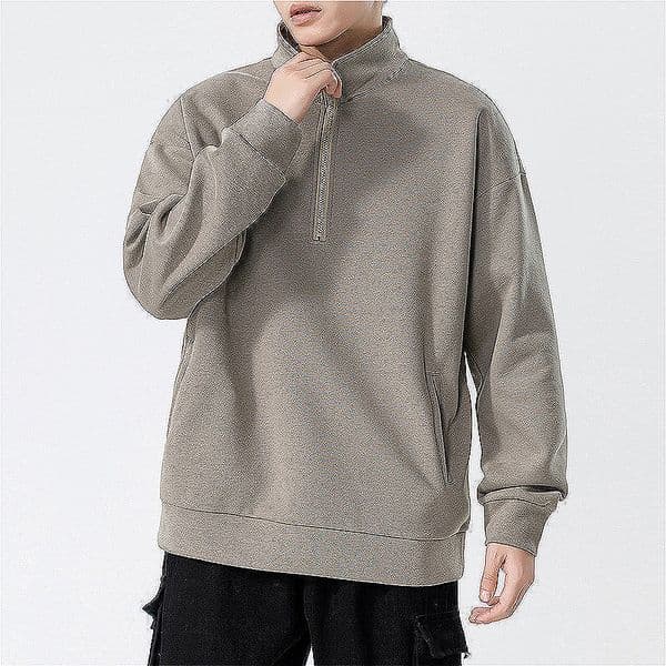 61 Turtleneck Sweatshirt for Men Winter Thickened Loose Trendy Solid